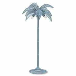 HKliving Wicker Palm Vloerlamp - Grijs/blauw