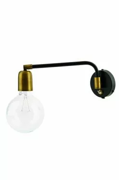 House Doctor Molecular Wandlamp Zwart Metaal Messing