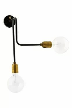 House Doctor Molecular Wandlamp Zwart Metaal Messing
