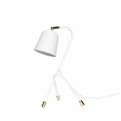 Hubsch Tafellamp Wit Metaal Met Messing Detail