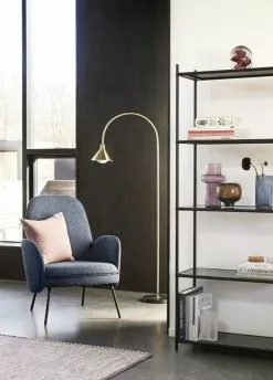 Hubsch Vloerlamp Metaal/marmer - Messing -LAMPEN Winkel hubsch vloerlamp metaal marmer messing 2