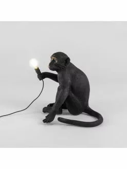 Seletti Monkey Lamp Sitting - Zwart -LAMPEN Winkel seletti monkey lamp sitting zwart 2