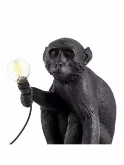 Seletti Monkey Lamp Sitting - Zwart