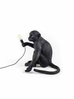 Seletti Monkey Lamp Sitting - Zwart -LAMPEN Winkel seletti monkey lamp sitting zwart 3