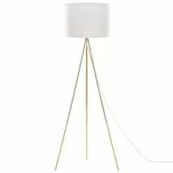 Beliani VISTULA - Staande Lamp-Wit-Metaal