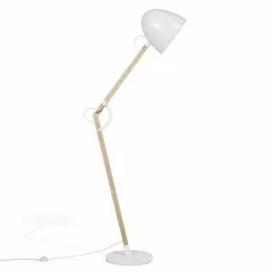 Beliani HETTON - Staande Lamp-Wit-Eikenhout, Marmer