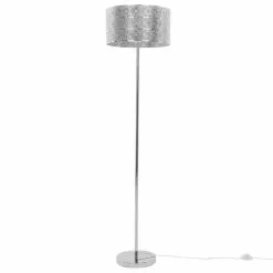 Beliani NUON - Staande Lamp-Zilver-Metaal