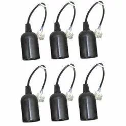 Merkloos 6x Zwarte Lamp Verhuisfitting E27 - Verhuisfitting
