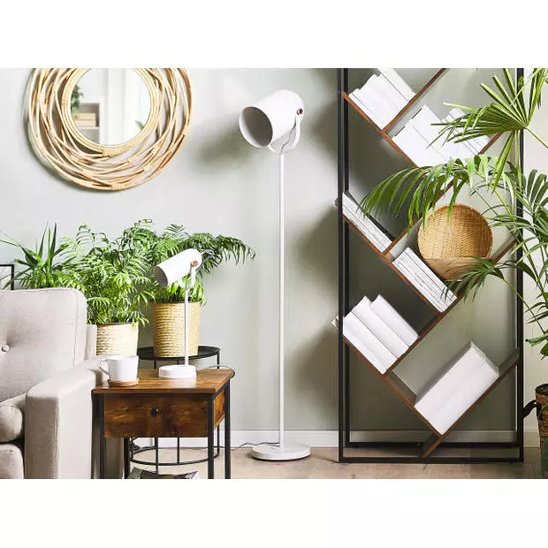 Beliani TYRIA - Staande Lamp-Wit-Metaal 2 Beliani TYRIA - Staande Lamp-Wit-Metaal - Afbeelding 2