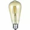 BES LED LED Lamp - Filament - Trion Kalon - E27 Fitting - 6W - Warm Wit 2700K - Amber - Aluminium