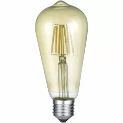 BES LED LED Lamp - Filament - Trion Kalon - E27 Fitting - 6W - Warm Wit 2700K - Amber - Aluminium