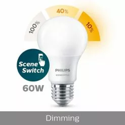 PHILIPS - LED Lamp - SceneSwitch 827 A60 - E27 Fitting - Dimbaar - 1.6W-7.5W - Warm Wit 2200K-2700K Vervangt 16W-60W -LAMPEN Winkel 2917344 e5290a9b