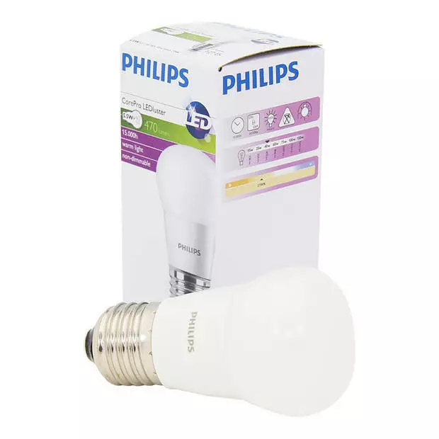 PHILIPS - LED Lamp - CorePro Lustre 827 P45 FR - E27 Fitting - 5.5W - Warm Wit 2700K Vervangt 40W 2 PHILIPS - LED Lamp - CorePro Lustre 827 P45 FR - E27 Fitting - 5.5W - Warm Wit 2700K Vervangt 40W - Afbeelding 2