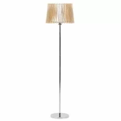 Beliani FORGE - Staande Lamp-Lichte Houtkleur-Metaal