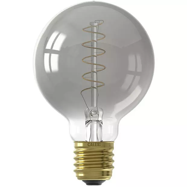 CALEX - LED Lamp - Globe - Filament G80 - E27 Fitting - Dimbaar - 4W - Warm Wit 2100K - Grijs 1 CALEX - LED Lamp - Globe - Filament G80 - E27 Fitting - Dimbaar - 4W - Warm Wit 2100K - Grijs