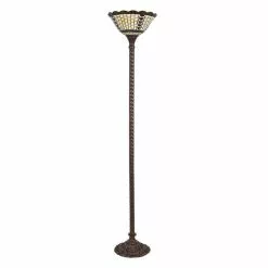 Clayre & Eef LumiLamp Tiffany Vloerlamp Ø 38x186 Cm Beige Bruin Glas Kunststof Rechthoek Staande Lamp Beige Staande Lamp -LAMPEN Winkel 3293479 26c8093e