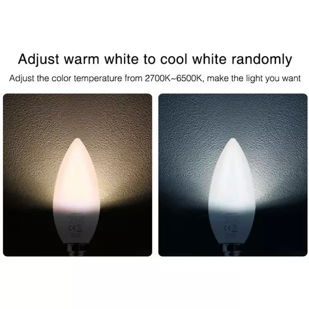 MI LIGHT Mi-Light MiBoxer - LED Lamp - Smart Kaarslamp - Wifi LED - Slimme LED - 4W - E14 Fitting - RGB+CCT - Aanpasbare Kleur - 6 MI LIGHT Mi-Light MiBoxer - LED Lamp - Smart Kaarslamp - Wifi LED - Slimme LED - 4W - E14 Fitting - RGB+CCT - Aanpasbare Kleur - - Afbeelding 6