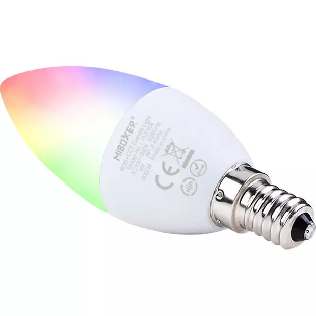 MI LIGHT Mi-Light MiBoxer - LED Lamp - Smart Kaarslamp - Wifi LED - Slimme LED - 4W - E14 Fitting - RGB+CCT - Aanpasbare Kleur - 2 MI LIGHT Mi-Light MiBoxer - LED Lamp - Smart Kaarslamp - Wifi LED - Slimme LED - 4W - E14 Fitting - RGB+CCT - Aanpasbare Kleur - - Afbeelding 2