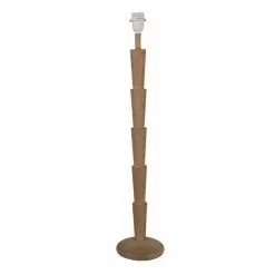 Clayre & Eef Vloerlamp Ø 17x80 Cm Bruin Hout Rond Staande Lamp Bruin Staande Lamp