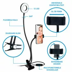 Grundig Selfie Studio Ringlamp - Ringlight - Ringlicht - Selfie Lamp - Social Media En Vlogs - Met Tafelklem -LAMPEN Winkel 3547019 35a42dc0