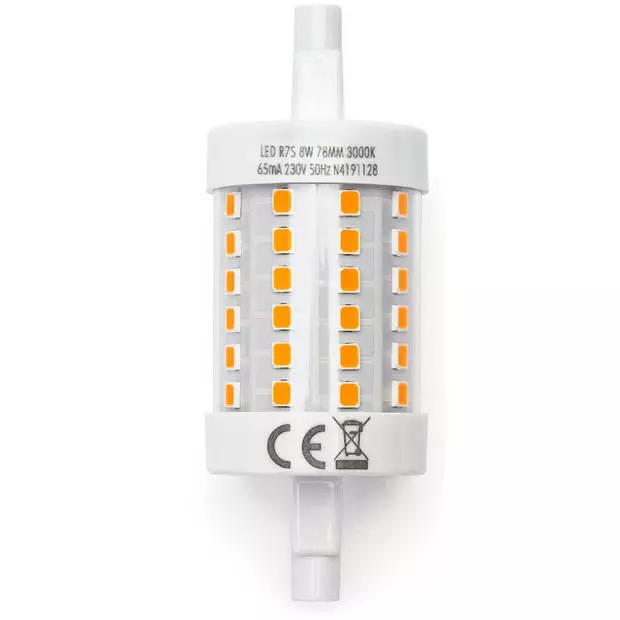 BES LED LED Lamp - Aigi Trunka - R7S Fitting - 8W - Warm Wit 3000K - Glas 1 BES LED LED Lamp - Aigi Trunka - R7S Fitting - 8W - Warm Wit 3000K - Glas