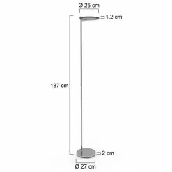 Steinhauer Turound Staande Lamp Staal Met Zwart Glas 200 Cm Hoog -LAMPEN Winkel 3560960 cc689000