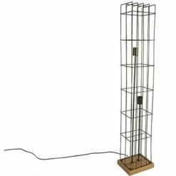 Merkloos Non-Branded Staande Lamp Madora 134 Cm E27 Staal 40W Zwart