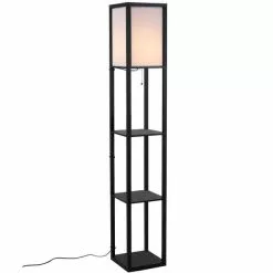Zenzee Vloerlamp - Staande Lamp - Stalamp - Modern - Met Opbergruimte - 26L X 26B X 160H Cm - Zwart -LAMPEN Winkel 3723176 bd6b61f5