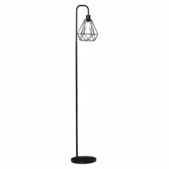 NiceGoodz Vloerlamp Industrieel - Lampen - Staande Lamp - Stalamp - Modern - Marmer / Zwart Ø25 X 152H Cm