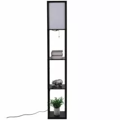 Zenzee Vloerlamp - Staande Lamp - Stalamp - Modern - Met Opbergruimte - 26L X 26B X 160H Cm - Zwart -LAMPEN Winkel 3729911 109f4731