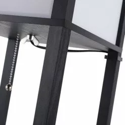 Zenzee Vloerlamp - Staande Lamp - Stalamp - Modern - Met Opbergruimte - 26L X 26B X 160H Cm - Zwart -LAMPEN Winkel 3729911 5f9cb3b5