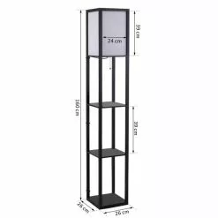 Zenzee Vloerlamp - Staande Lamp - Stalamp - Modern - Met Opbergruimte - 26L X 26B X 160H Cm - Zwart -LAMPEN Winkel 3729911 8604b688