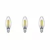 BES LED LED Lamp - Filament - Trion Kamino - Set 3 Stuks - E14 Fitting - 2W - Warm Wit-2700K - Transparant Helder - Glas