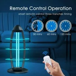 BES LED UV-C Tafellamp - Aigi Desty - Desinfectie Lamp - UV Sterilizer - Afstandsbediening - Timer - 360º - Zwart -LAMPEN Winkel 3737191 db53d939