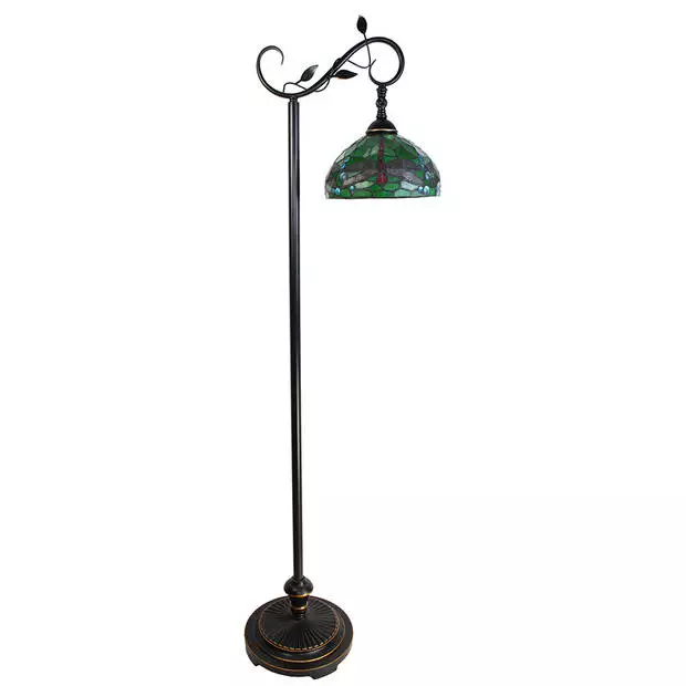 Clayre & Eef LumiLamp Tiffany Vloerlamp 152 Cm Groen Bruin Kunststof Glas Rond Staande Lamp Groen Staande Lamp 1 Clayre & Eef LumiLamp Tiffany Vloerlamp 152 Cm Groen Bruin Kunststof Glas Rond Staande Lamp Groen Staande Lamp