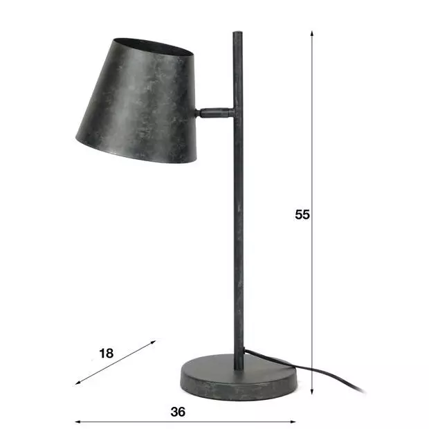 Hoyz - Tafellamp Industrieel - 1 Lamp - Verstelbare Metalen Kap 4 Hoyz - Tafellamp Industrieel - 1 Lamp - Verstelbare Metalen Kap - Afbeelding 4