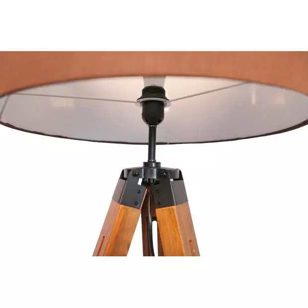 MaxxHome Vloerlamp Elly - Staande Lamp - Leeslamp - Driepoot - Hout -145 Cm - E27 - LED - 40W - Bruin 4 MaxxHome Vloerlamp Elly - Staande Lamp - Leeslamp - Driepoot - Hout -145 Cm - E27 - LED - 40W - Bruin - Afbeelding 4