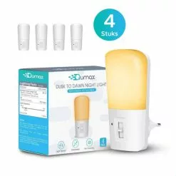 Qumax LED Nachtlampje Stopcontact 4 Stuks - Dimbare Nachtlampjes Met Sensor - Nachtlampje Babykamer - Nacht Lamp - Dag E -LAMPEN Winkel 3816830 c45d6057