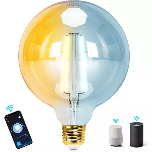 BES LED LED Lamp - Smart LED - Aigi Rixona - Bulb G125 - 6W - E27 Fitting - Slimme LED - Wifi LED + Bluetooth - Aanpasbare Kleur 4 BES LED LED Lamp - Smart LED - Aigi Rixona - Bulb G125 - 6W - E27 Fitting - Slimme LED - Wifi LED + Bluetooth - Aanpasbare Kleur - Afbeelding 4