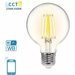 BES LED LED Lamp - Smart LED - Aigi Rixona - Bulb G80 - 6W - E27 Fitting - Slimme LED - Wifi LED + Bluetooth - Aanpasbare Kleur -LAMPEN Winkel 3823760 87e7e9f8