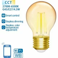 BES LED LED Lamp - Smart LED - Aigi Rixona - Bulb G45 - 4.5W - E27 Fitting - Slimme LED - Wifi LED + Bluetooth - Aanpasbare -LAMPEN Winkel 3823766 e845577b