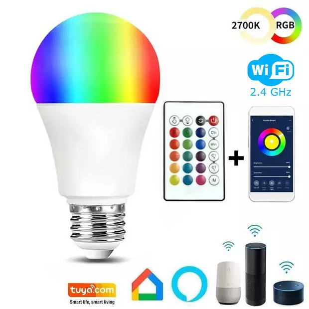 BES LED LED Lamp - Facto - Smart LED - Wifi LED - Slimme LED - 10W - E27 Fitting - RGB+CCT - Aanpasbare Kleur - Dimbaar - 2 BES LED LED Lamp - Facto - Smart LED - Wifi LED - Slimme LED - 10W - E27 Fitting - RGB+CCT - Aanpasbare Kleur - Dimbaar - - Afbeelding 2