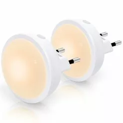 Aigostar 10BA4 - 2 Stuks LED Nachtlampje Stopcontact - Dimbare Nachtlampjes Met Sensor - Nacht Lamp - Wit - 65,2 Mm