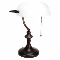 HAES DECO - Bankierslamp Tafellamp Wit 26x16x38 Cm Fitting E27 / Lamp Max 1x40W -LAMPEN Winkel 3933067 b9aeb576