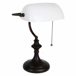 HAES DECO - Bankierslamp Tafellamp Wit 26x16x38 Cm Fitting E27 / Lamp Max 1x40W -LAMPEN Winkel 3933067 f8412a78