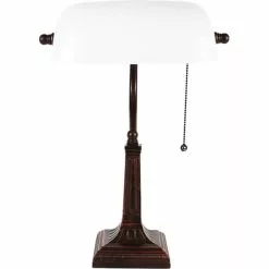 HAES DECO - BankierslampTafellamp Wit 26x16x40 Cm Fitting E27 / Lamp Max 1x40W -LAMPEN Winkel 3933068 9843abce