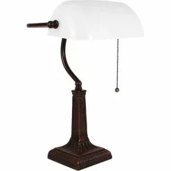 HAES DECO - BankierslampTafellamp Wit 26x16x40 Cm Fitting E27 / Lamp Max 1x40W -LAMPEN Winkel 3933068 a785fde5