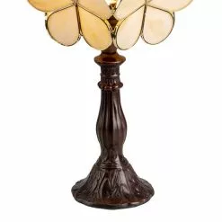 HAES DECO - Tiffany Tafellamp Beige 21x21x38 Cm Fitting E14/ Lamp Max 1x25W -LAMPEN Winkel 3933073 da31c2f6