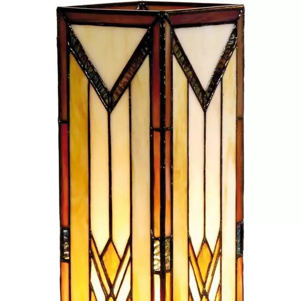 HAES DECO - Tiffany Tafellamp Beige, Bruin 12x12x35 Cm Fitting E14 / Lamp Max 1x40W 2 HAES DECO - Tiffany Tafellamp Beige, Bruin 12x12x35 Cm Fitting E14 / Lamp Max 1x40W - Afbeelding 2