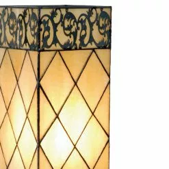 HAES DECO - Tiffany Tafellamp Beige, Bruin 18x18x45 Cm Fitting E27 / Lamp Max 1x40W -LAMPEN Winkel 3933089 c6e514e7